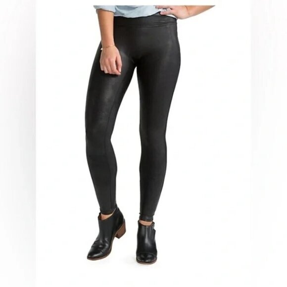 Spanx Faux Leather Leggings- High Waisted Vegan Leather- Size XLarge - Picture 3 of 12
